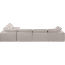 Meridian Comfy Beige Linen Textured Fabric Modular Sectional IMAGE 5