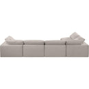 Meridian Comfy Beige Linen Textured Fabric Modular Sectional IMAGE 6