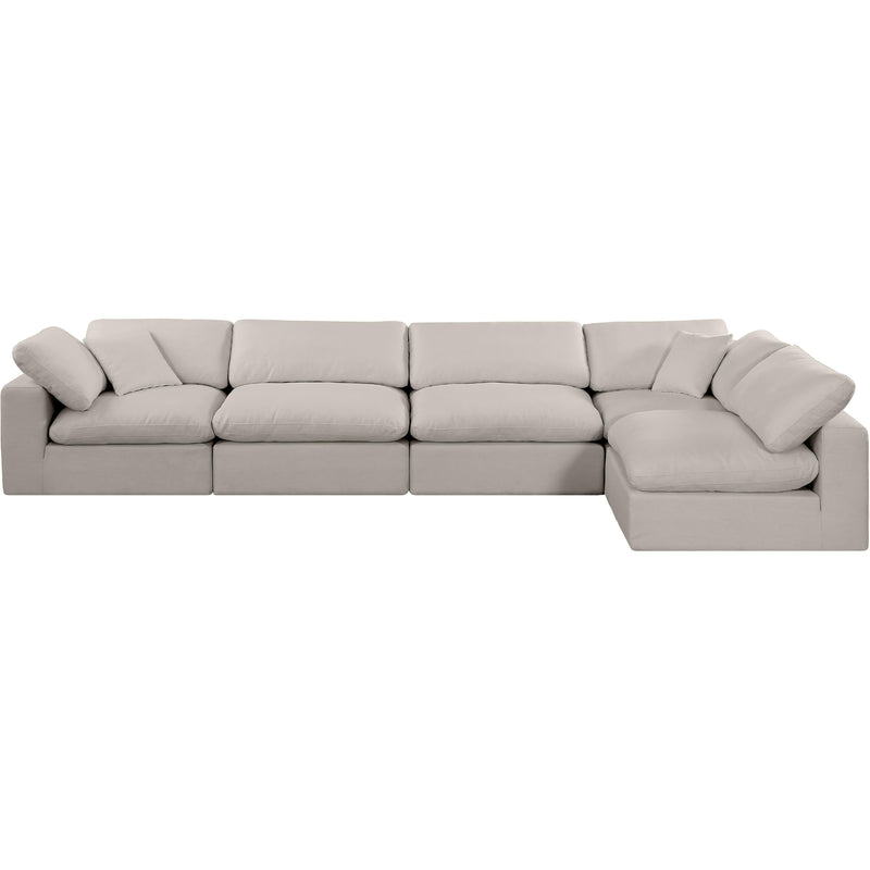 Meridian Comfy Beige Linen Textured Fabric Modular Sectional IMAGE 8