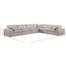Meridian Comfy Beige Linen Textured Fabric Modular Sectional IMAGE 10