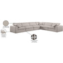 Meridian Comfy Beige Linen Textured Fabric Modular Sectional IMAGE 11