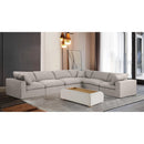 Meridian Comfy Beige Linen Textured Fabric Modular Sectional IMAGE 2