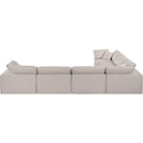 Meridian Comfy Beige Linen Textured Fabric Modular Sectional IMAGE 3