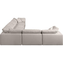 Meridian Comfy Beige Linen Textured Fabric Modular Sectional IMAGE 5