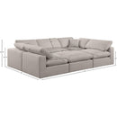 Meridian Comfy Beige Linen Textured Fabric Modular Sectional IMAGE 10