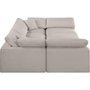 Meridian Comfy Beige Linen Textured Fabric Modular Sectional IMAGE 5