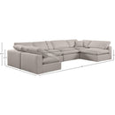Meridian Comfy Beige Linen Textured Fabric Modular Sectional IMAGE 10