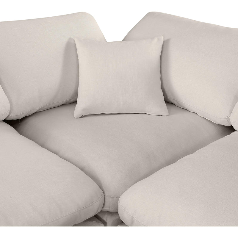 Meridian Comfy Beige Linen Textured Fabric Modular Sectional IMAGE 8