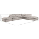 Meridian Comfy Beige Linen Textured Fabric Modular Sectional IMAGE 10