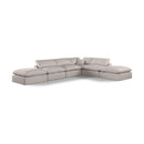 Meridian Comfy Beige Linen Textured Fabric Modular Sectional IMAGE 1