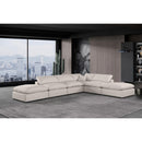 Meridian Comfy Beige Linen Textured Fabric Modular Sectional IMAGE 2