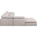 Meridian Comfy Beige Linen Textured Fabric Modular Sectional IMAGE 5