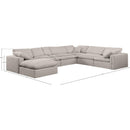 Meridian Comfy Beige Linen Textured Fabric Modular Sectional IMAGE 10
