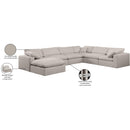 Meridian Comfy Beige Linen Textured Fabric Modular Sectional IMAGE 11