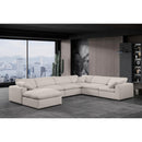 Meridian Comfy Beige Linen Textured Fabric Modular Sectional IMAGE 2
