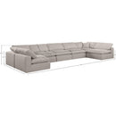Meridian Comfy Beige Linen Textured Fabric Modular Sectional IMAGE 10