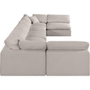 Meridian Comfy Beige Linen Textured Fabric Modular Sectional IMAGE 5