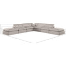 Meridian Comfy Beige Linen Textured Fabric Modular Sectional IMAGE 10