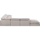 Meridian Comfy Beige Linen Textured Fabric Modular Sectional IMAGE 5