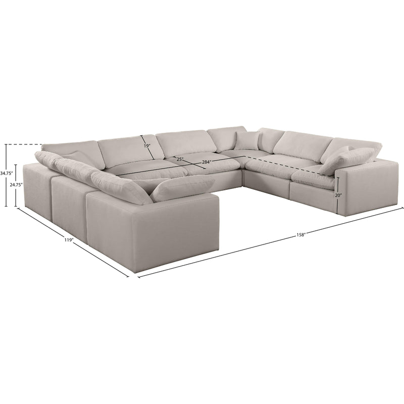 Meridian Comfy Beige Linen Textured Fabric Modular Sectional IMAGE 10