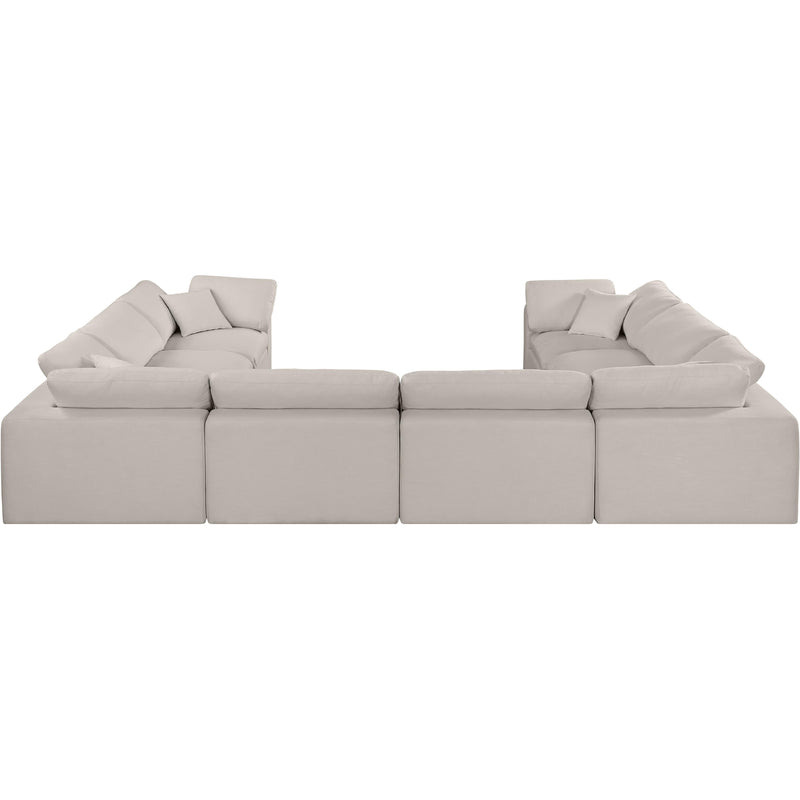Meridian Comfy Beige Linen Textured Fabric Modular Sectional IMAGE 3