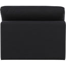 Meridian Comfy Black Linen Textured Fabric Modular Armless Chair IMAGE 3