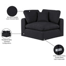 Meridian Comfy Black Linen Textured Fabric Modular Corner Chair IMAGE 10