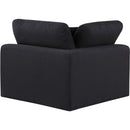 Meridian Comfy Black Linen Textured Fabric Modular Corner Chair IMAGE 3