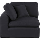 Meridian Comfy Black Linen Textured Fabric Modular Corner Chair IMAGE 4