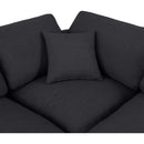 Meridian Comfy Black Linen Textured Fabric Modular Corner Chair IMAGE 7