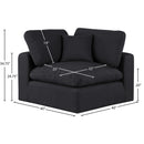 Meridian Comfy Black Linen Textured Fabric Modular Corner Chair IMAGE 9