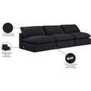 Meridian Comfy Black Linen Textured Fabric Modular Sofa IMAGE 10
