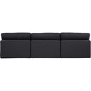 Meridian Comfy Black Linen Textured Fabric Modular Sofa IMAGE 3