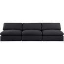 Meridian Comfy Black Linen Textured Fabric Modular Sofa IMAGE 4