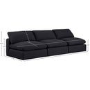 Meridian Comfy Black Linen Textured Fabric Modular Sofa IMAGE 9