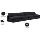 Meridian Comfy Black Linen Textured Fabric Modular Sofa IMAGE 10