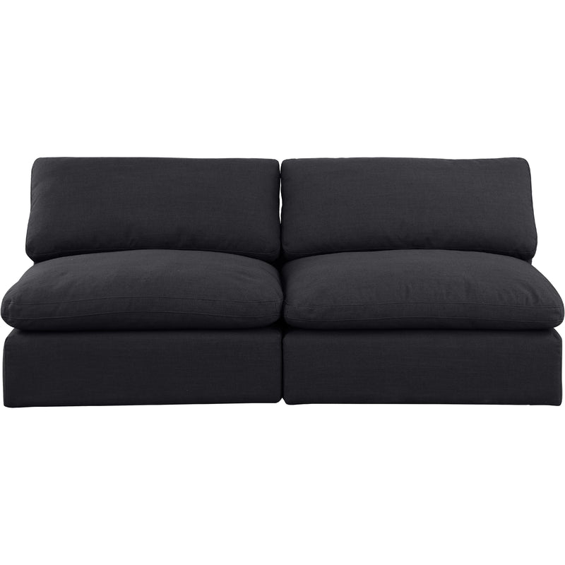 Meridian Comfy Black Linen Textured Fabric Modular Sofa IMAGE 4