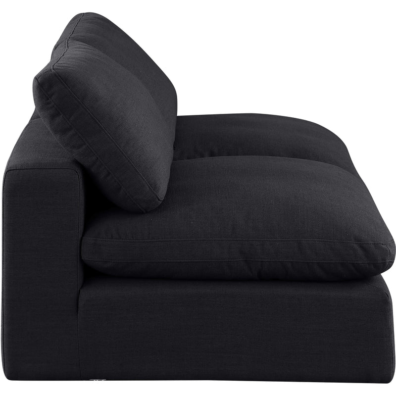 Meridian Comfy Black Linen Textured Fabric Modular Sofa IMAGE 5