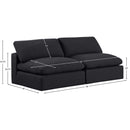 Meridian Comfy Black Linen Textured Fabric Modular Sofa IMAGE 9