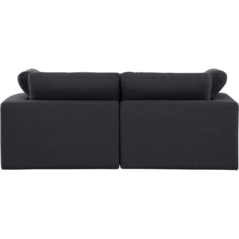 Meridian Comfy Black Linen Textured Fabric Modular Sofa IMAGE 3