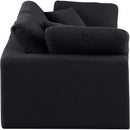 Meridian Comfy Black Linen Textured Fabric Modular Sofa IMAGE 5