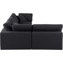 Meridian Comfy Black Linen Textured Fabric Modular Sectional IMAGE 10