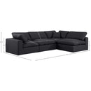 Meridian Comfy Black Linen Textured Fabric Modular Sectional IMAGE 15