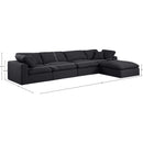 Meridian Comfy Black Linen Textured Fabric Modular Sectional IMAGE 15