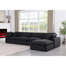 Meridian Comfy Black Linen Textured Fabric Modular Sectional IMAGE 4
