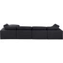 Meridian Comfy Black Linen Textured Fabric Modular Sectional IMAGE 5