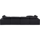 Meridian Comfy Black Linen Textured Fabric Modular Sectional IMAGE 6