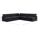 Meridian Comfy Black Linen Textured Fabric Modular Sectional IMAGE 10