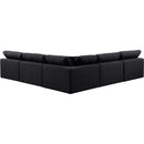 Meridian Comfy Black Linen Textured Fabric Modular Sectional IMAGE 3