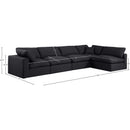 Meridian Comfy Black Linen Textured Fabric Modular Sectional IMAGE 15